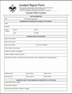 Top Printable Security Guard Incident Report Template Word