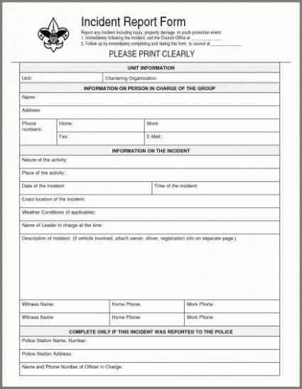 Top Printable Security Guard Incident Report Template Word