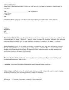 Top  Scientific Method Lab Report Template Xls