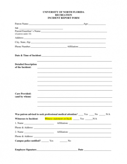 Top  Slip And Fall Incident Report Template Excel