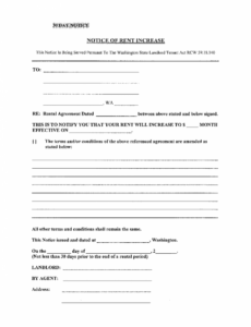 Best 60 Day Notice Rent Increase Template  Sample