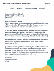 Costum Appraisers Fee Increase Notice Template Pdf Example