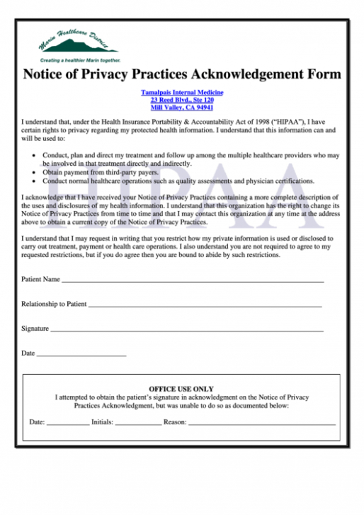 Costum Notice Of Privacy Practices For Protected Health Information Template Pdf