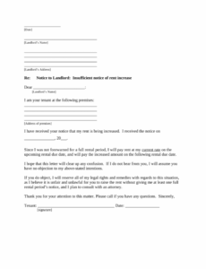 Editable 60 Day Notice Rent Increase Template Word Example