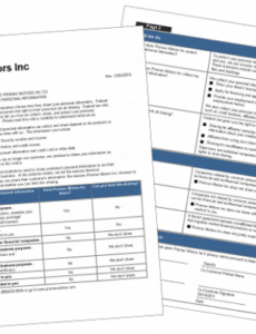 Editable Auto Dealer Privacy Notice Template Excel