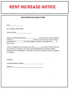 Editable California Rent Increase Notice Template Excel