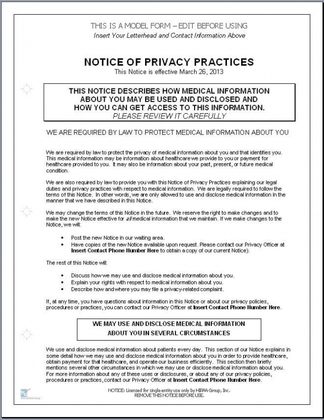 Free Auto Dealer Privacy Notice Template Doc