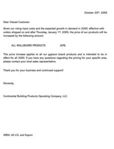 Free Notice Increase In Shipping Cost Template Doc