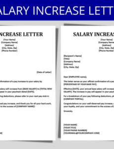 Free Notice Of Salary Increase Template Excel Sample