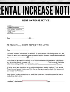 Free Rent Increase Notice Los Angeles Template