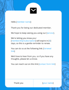 Membership Renewal Notice Template  Example