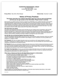 Notice Of Privacy Practices Dental Template Pdf