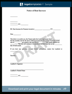 Professional Rent Increase Notice California Template Pdf Sample