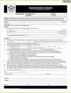 30 Day Notice To Vacate California Template Pdf Example