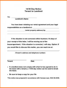 Best 30 Day Notice To Move Out Template Doc Sample