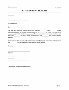 Best 68 Day Rent Increase Notice Template Pdf