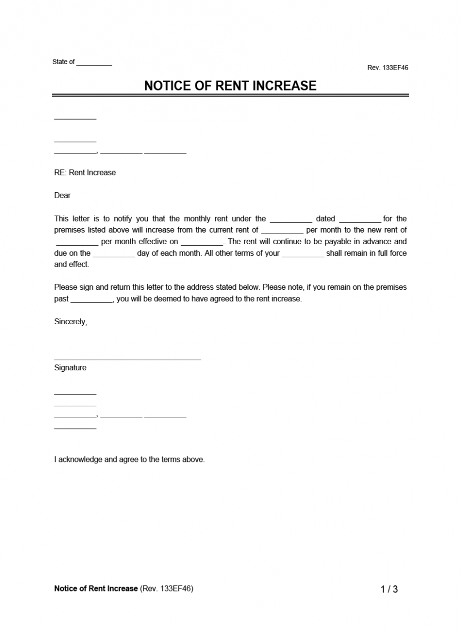 Best 68 Day Rent Increase Notice Template Pdf