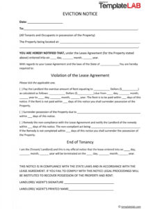 Best Eviction Notice New York Template Doc