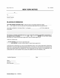 Best Eviction Notice New York Template Word Sample