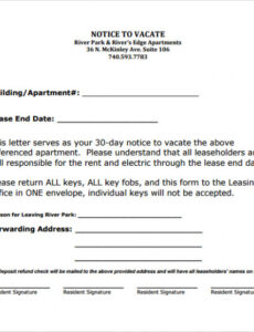 Costum 30 Day Move Out Notice Letter Template Doc Sample