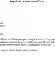 Costum Notice Of Vacating Apartment Template Pdf