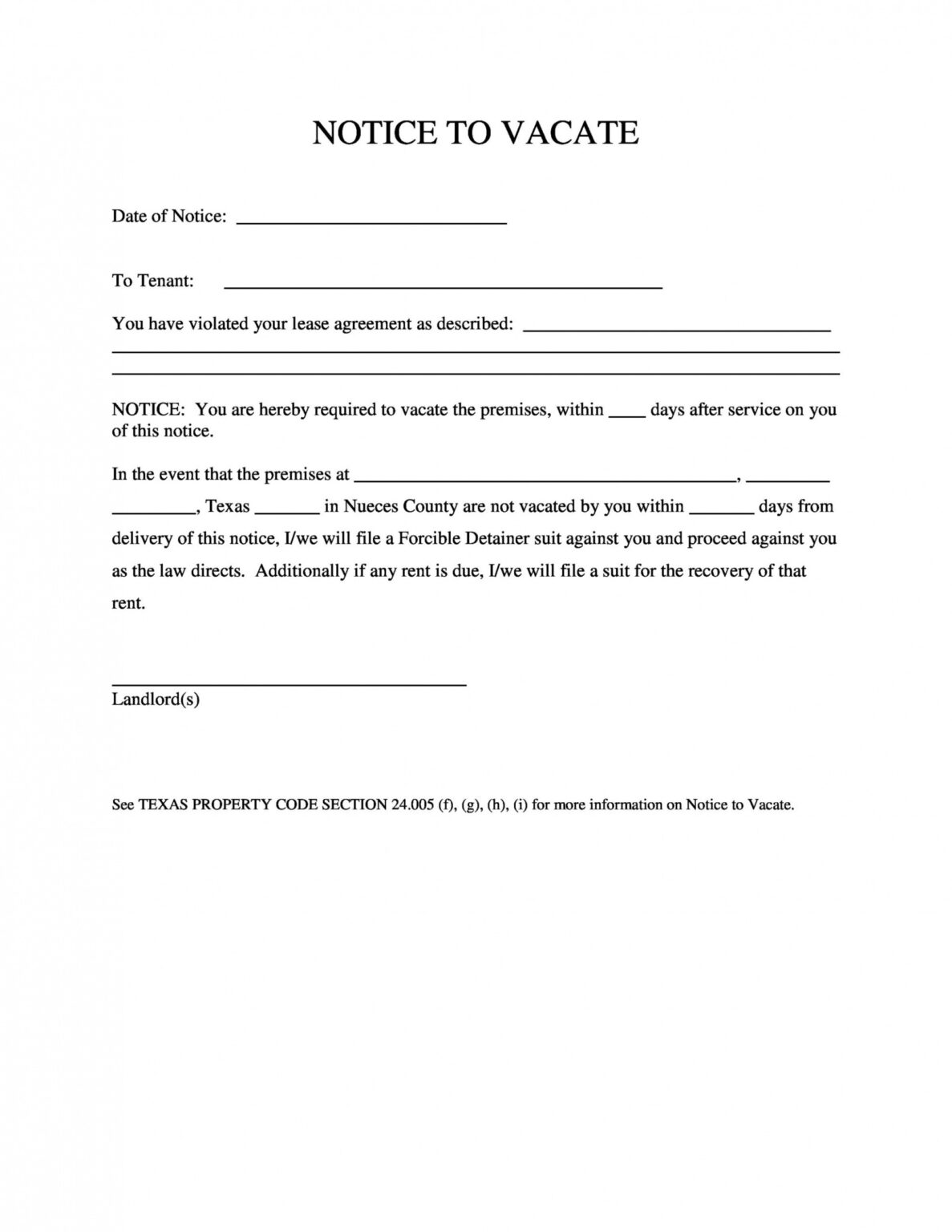 Editable 30 Day Notice To Move Out Template Doc Example - Tacitproject