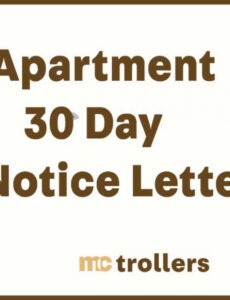 Editable 30 Day Notice To Transfer Apartments Letter Template Excel Sample