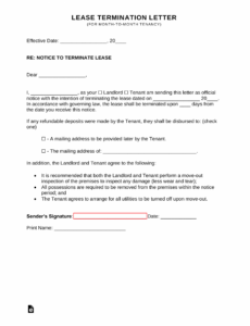 Free 30 Day Move Out Notice Letter Template Excel Example