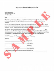 Lease Non Renewal Notice Template