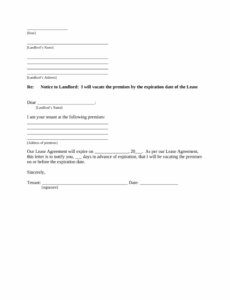 Printable 30 Day Notice To Move Out Template  Example