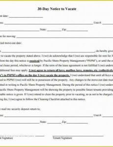 Printable 30 Day Notice To Vacate California Template Doc Example