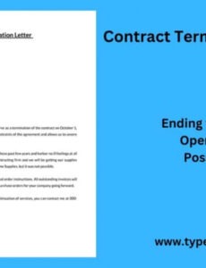 Printable Notice Of Termination Of Contract Template Pdf Example