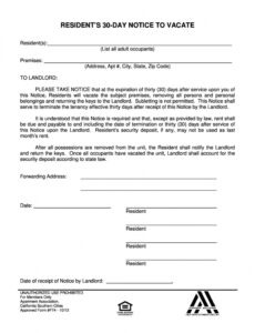 Professional Notice Of Vacating Apartment Template  Example