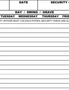 10 Printable Police Daily Activity Report Template Example