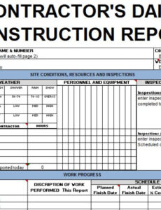 5 Editable Construction Daily Activity Report Template Pdf