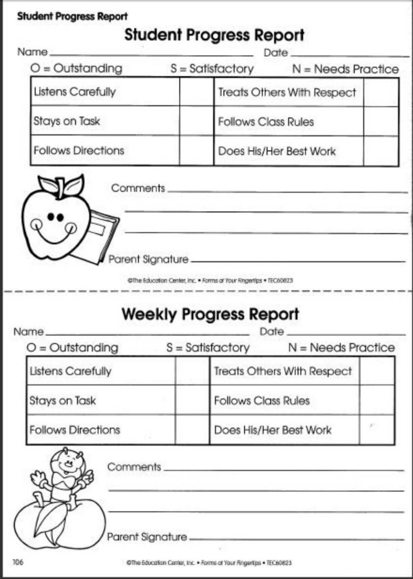 5 Editable Middle School Progress Report Template Word