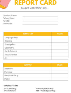 6 Printable Primary School Progress Report Template