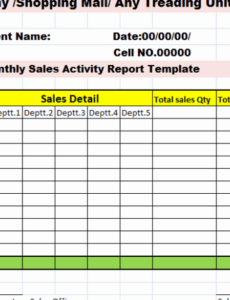 9 Printable Monthly Sales Activity Report Template Docs