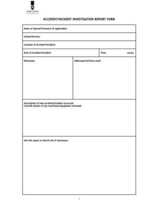 9 Printable Traffic Accident Investigation Report Template Docs