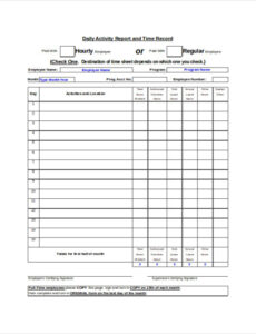 9  Warehouse Daily Activity Report Template Word