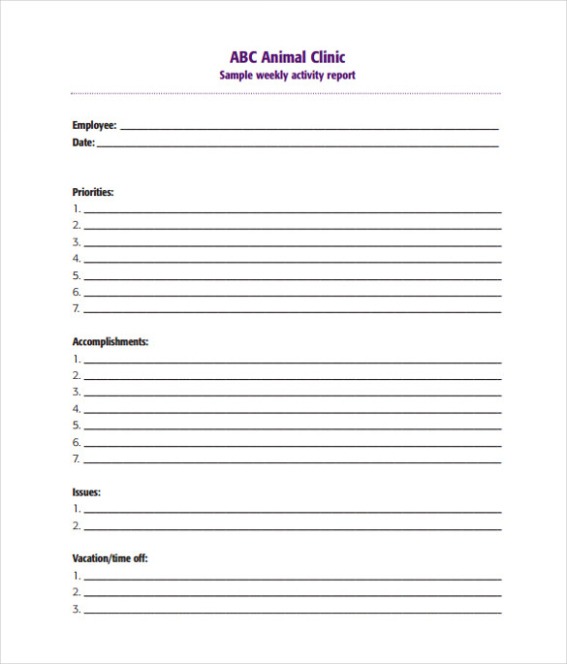 Best Printable Business Development Activity Report Template Docx