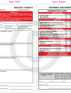 Best  Safety Observation Report Template Example