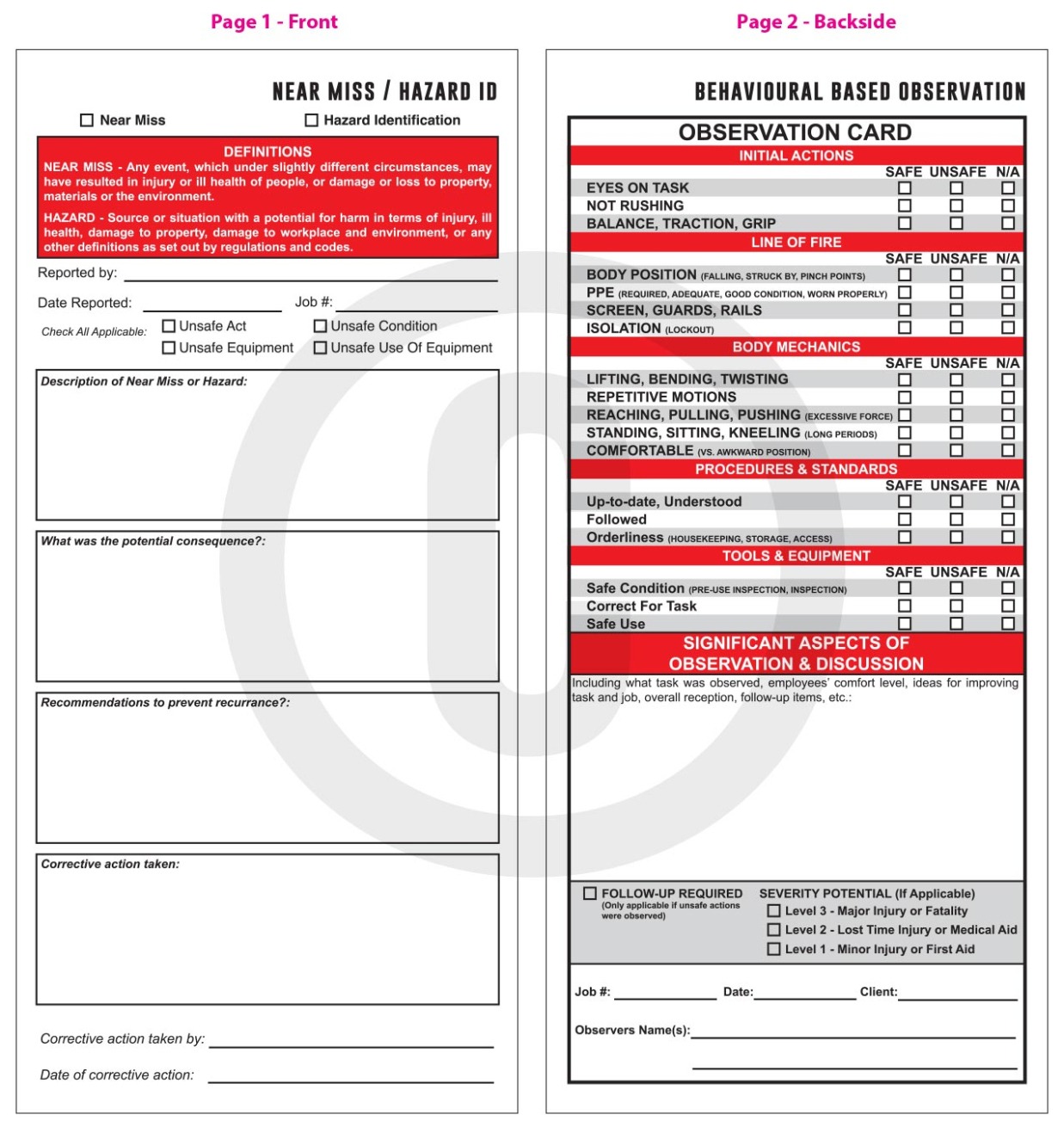 Best  Safety Observation Report Template Example