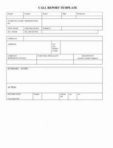 Free Editable Sales Rep Visit Report Template Pdf