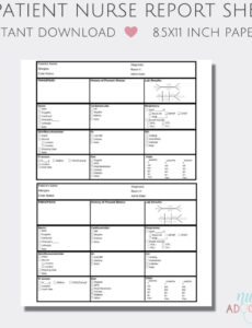 10 Printable Nursing Handover Report Template