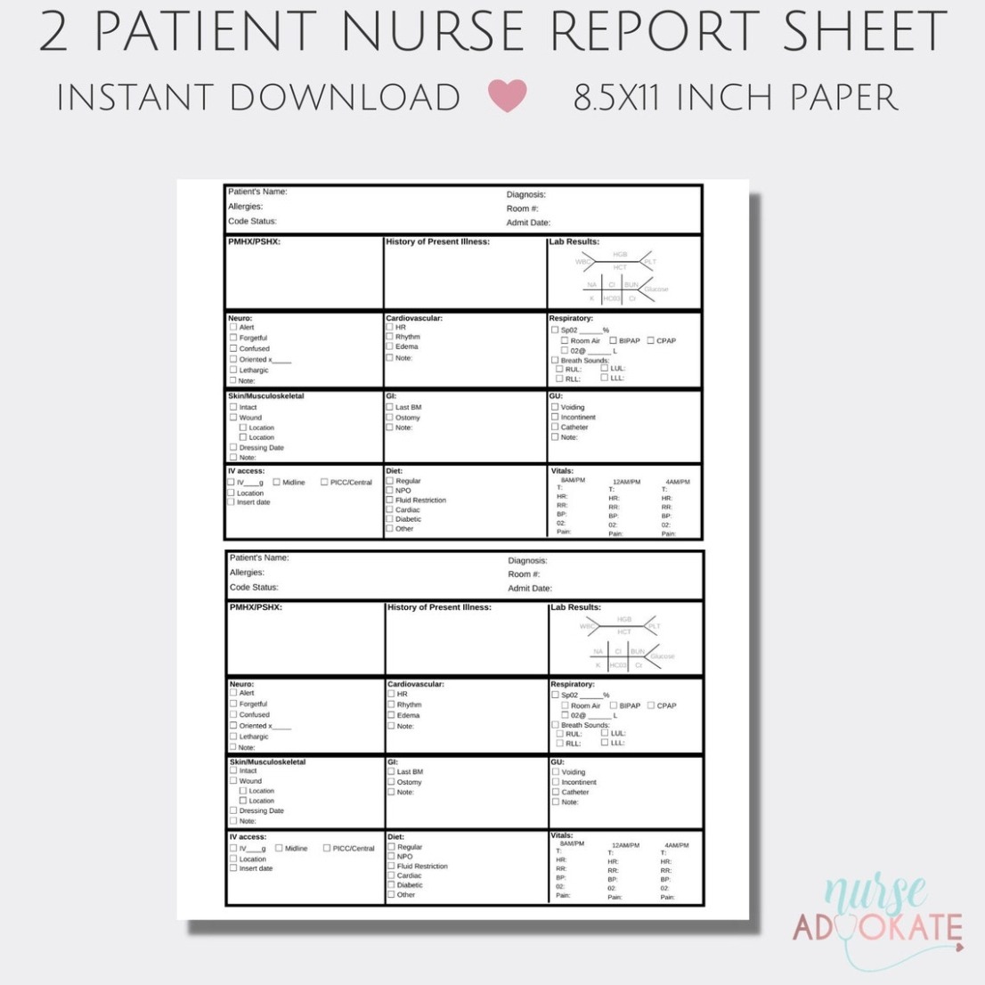 10 Printable Nursing Handover Report Template