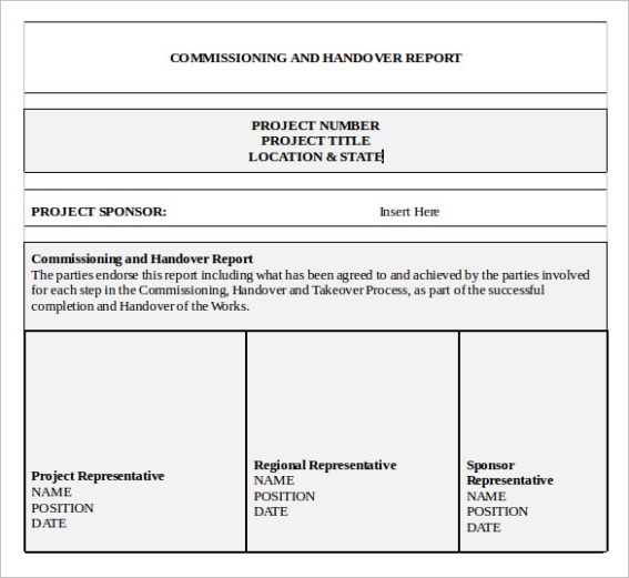 7 Editable Financial Handover Report Template Example