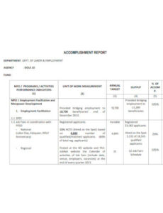 7 Editable Monthly Accomplishment Report Template Excel