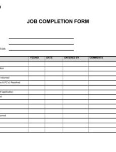 8 Printable Task Completion Report Template Pdf