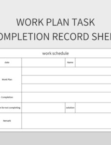 8  Task Completion Report Template Pdf